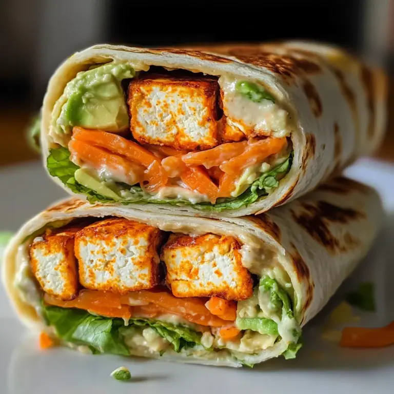 Buffalo Tofu Wrap with Easy Vegan Ranch