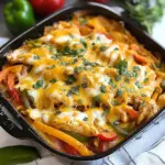 Chicken Fajitas Casserole (easy and cheesy!)
