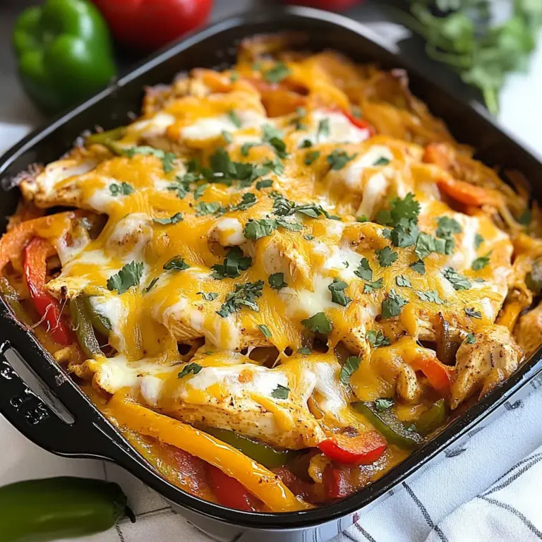 Chicken Fajitas Casserole (easy and cheesy!)