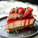 Gluten Free & Vegan Strawberry Cheesecake (with Oat Milk)