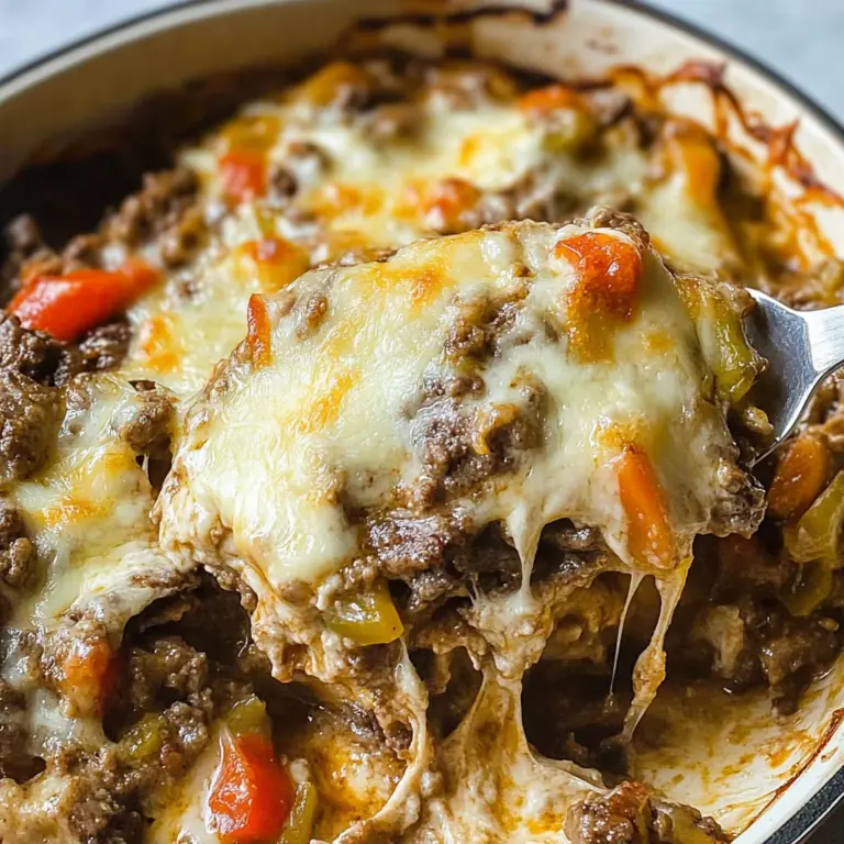 Low Carb Philly Cheesesteak Casserole