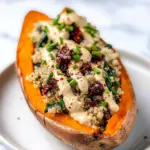 Vegan Stuffed Sweet Potatoes with Mediterranean Quinoa