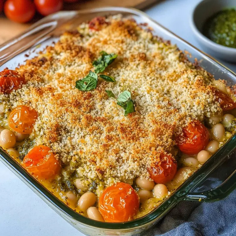 White Bean and Pesto Bake