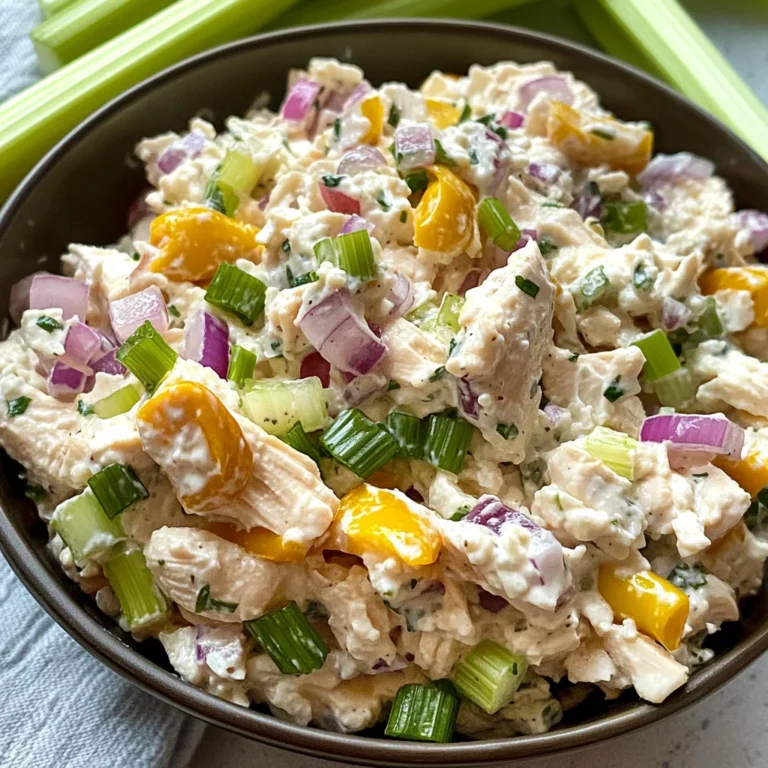 Cottage Cheese Chicken Salad with Banana Peppers