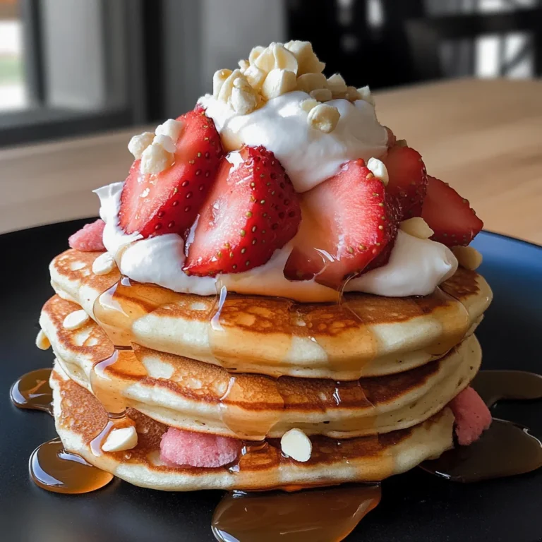 Strawberries and Cream Protein Pancakes