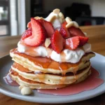 Strawberries and Cream Protein Pancakes