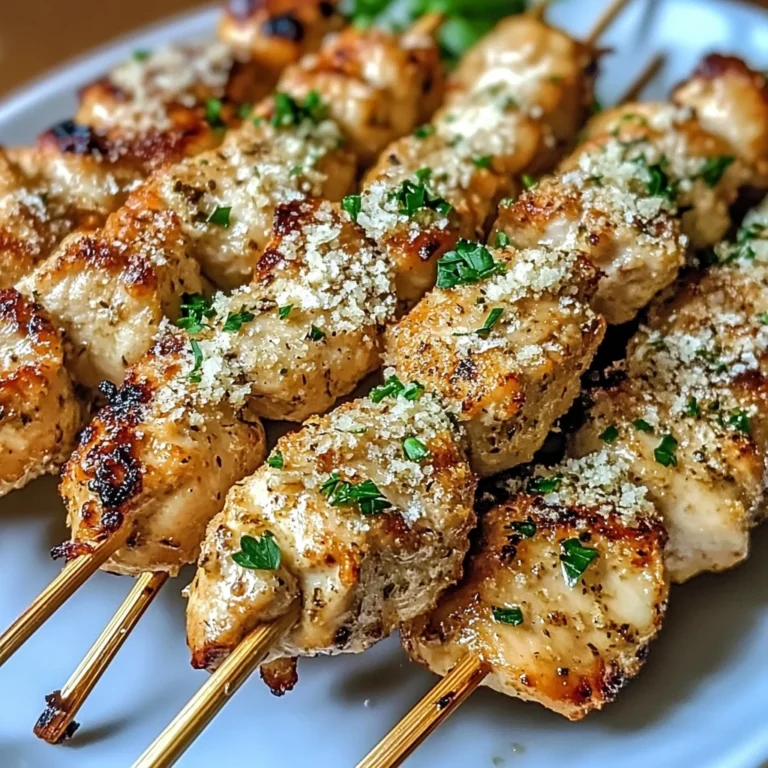 Air Fryer Garlic Parmesan Chicken Skewers