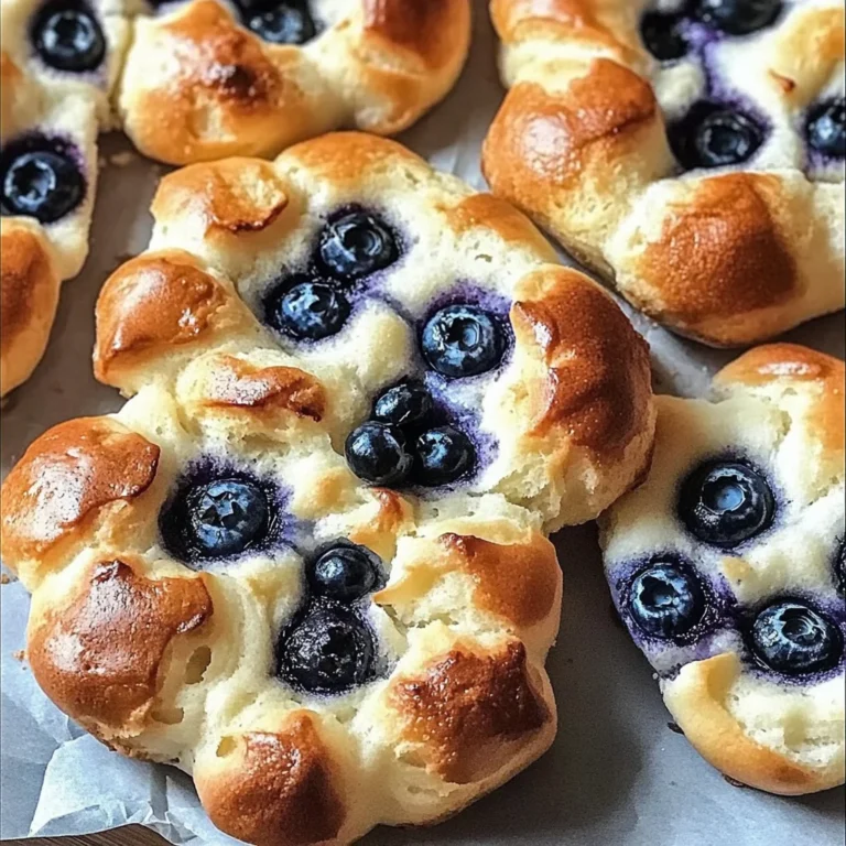 Fluffy Cottage Cheese Blueberry Cloud Bread