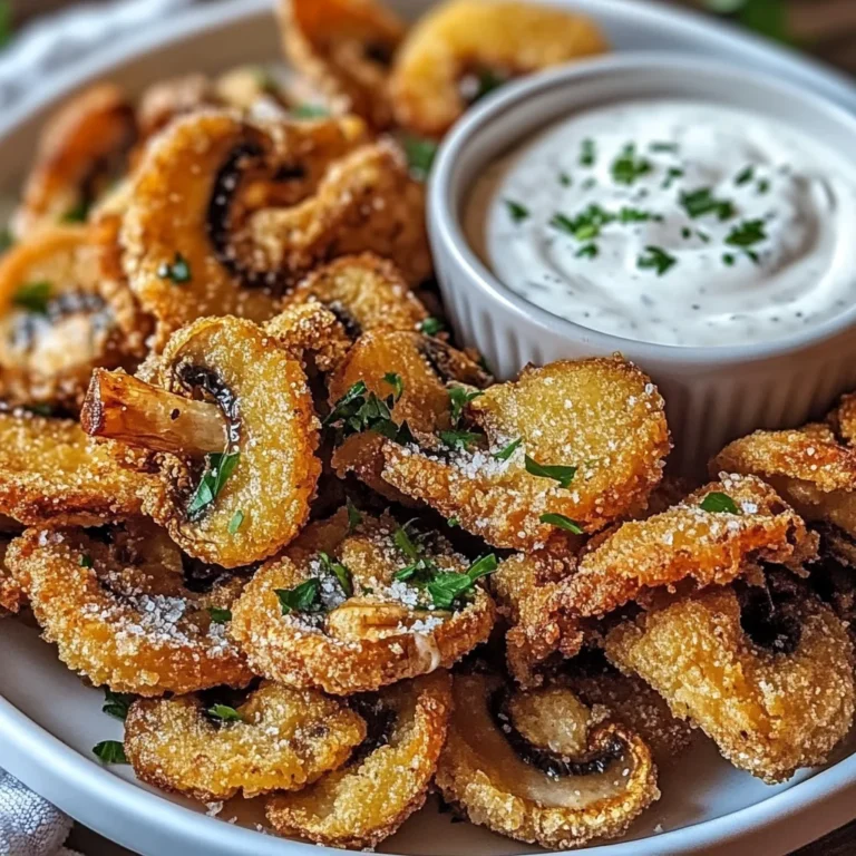 Fried Sliced Mushrooms with Ranch