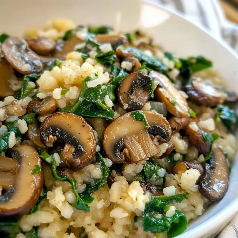 Low Carb Mushroom & Spinach Cauliflower Rice