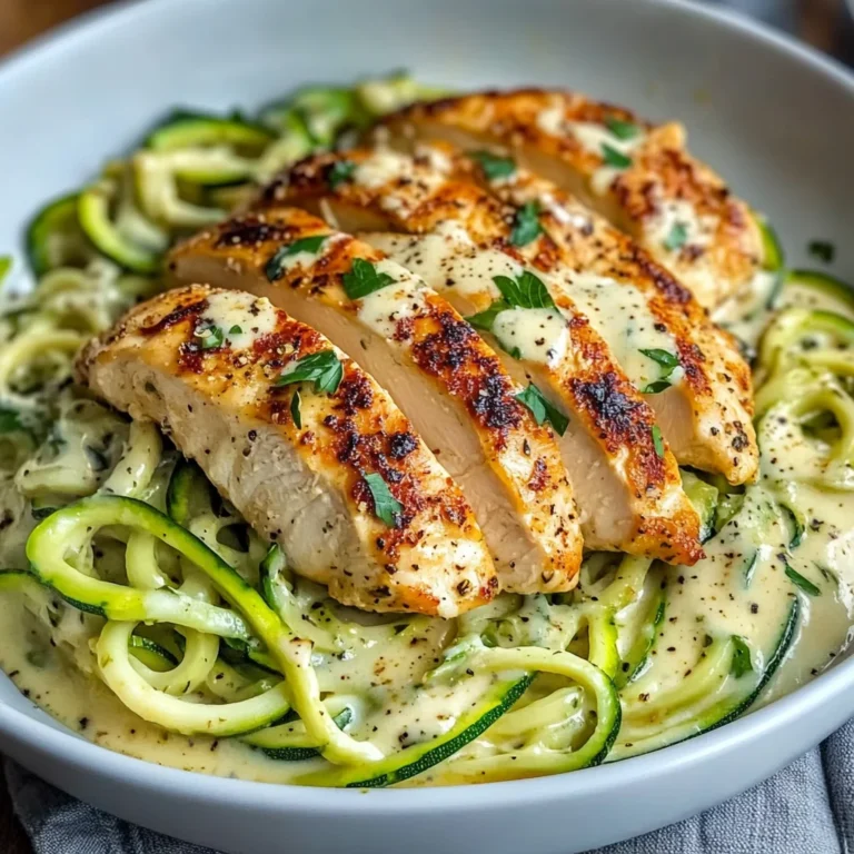 Zucchini Noodle Chicken Alfredo