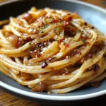 Caramelized Onion Pasta with Chilli Oil