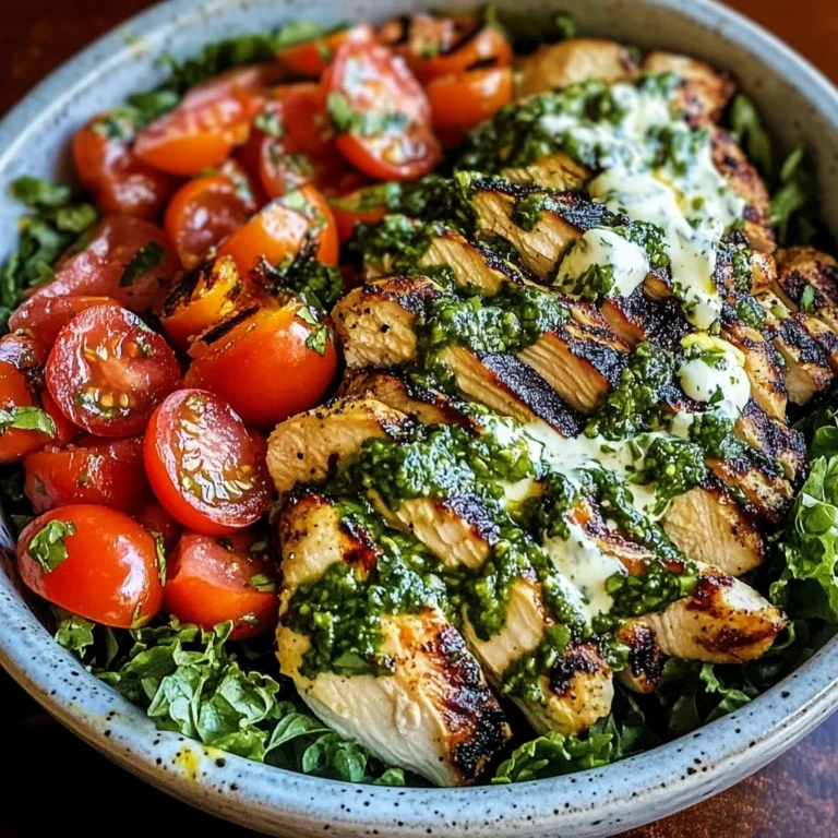 Chimichurri Grilled Chicken Bowl with Garlic Sauce