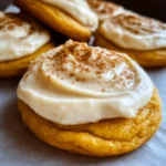 Pumpkin Sugar Cookies with Cream Cheese Frosting