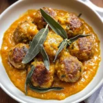 Turkey Meatballs in Pumpkin Sage Sauce
