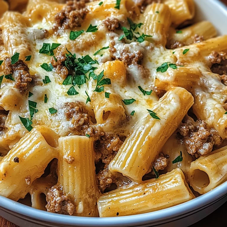 Creamy Parmesan Beef Rigatoni