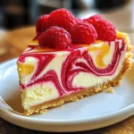 Luscious Lemon Raspberry Swirl Cheesecake