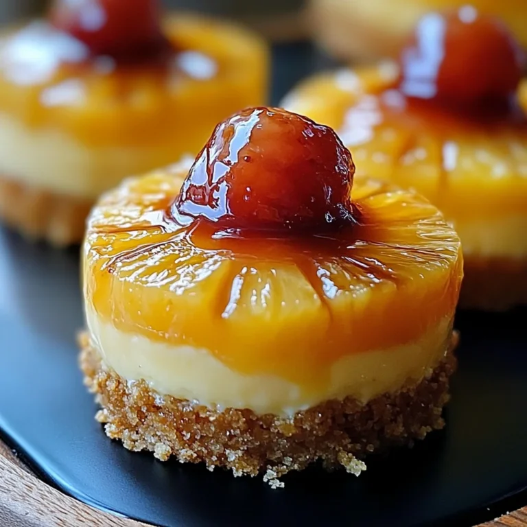 Mini Pineapple Upside-Down Cheesecakes