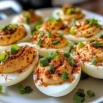 Spicy Chili Garlic Deviled Eggs