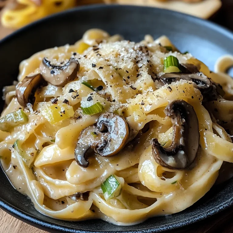 Caramelized Leek and Mushroom Gruyere Pasta