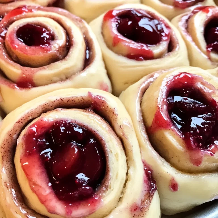 Cherry Cinnamon Rolls with Homemade Filling