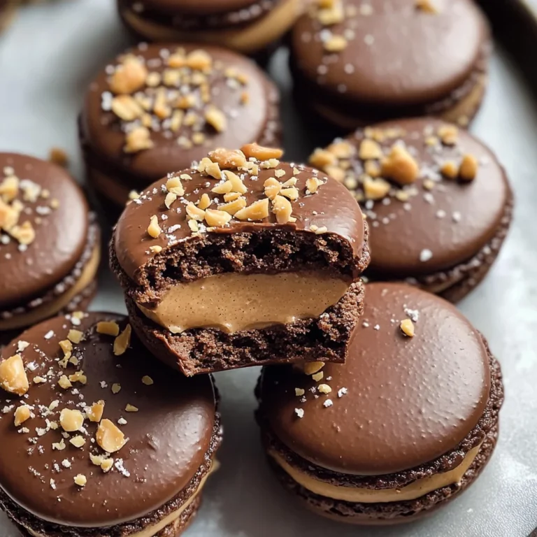 Chocolate Peanut Butter Macarons