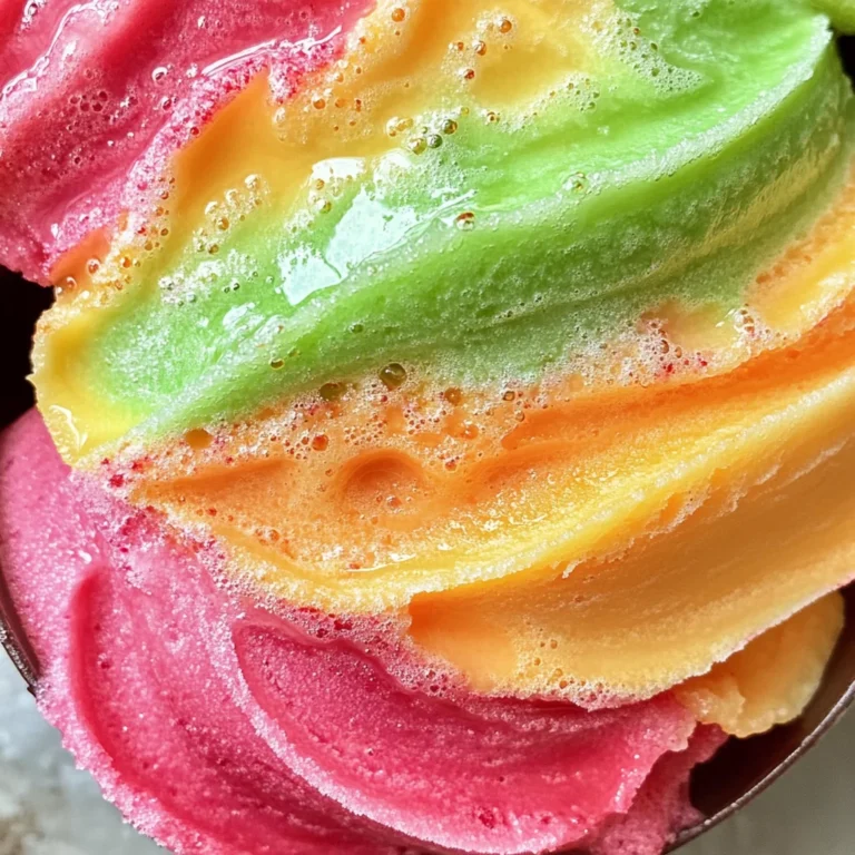 Homemade Rainbow Sherbet