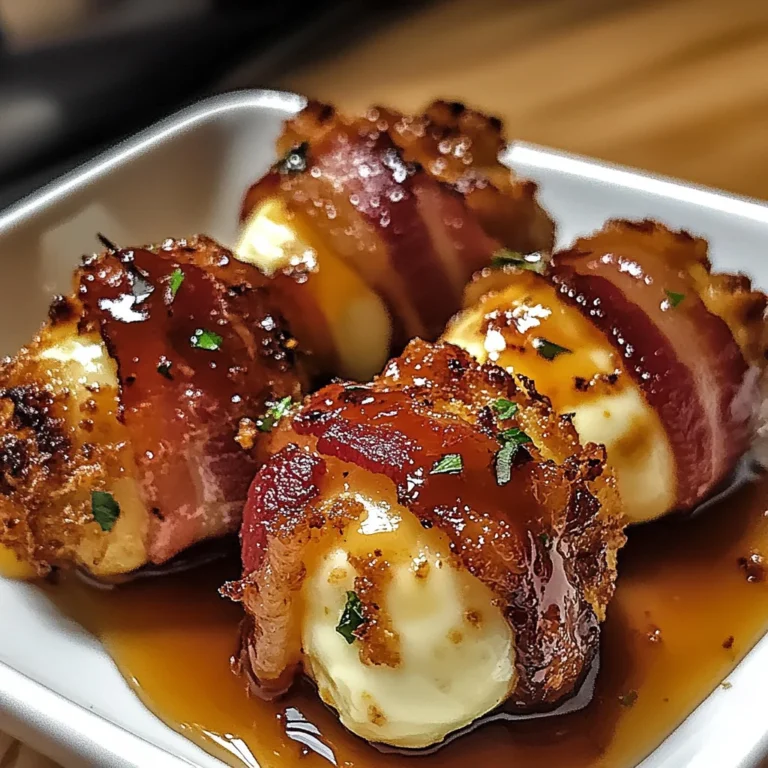 Indulge in Crispy Turkey Turkey Bacon Mozzarella Poppers with Sweet Glaze