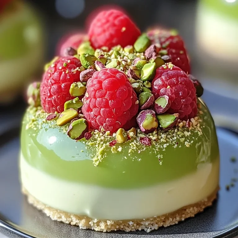 Pistachio & Raspberry Cheesecake Domes