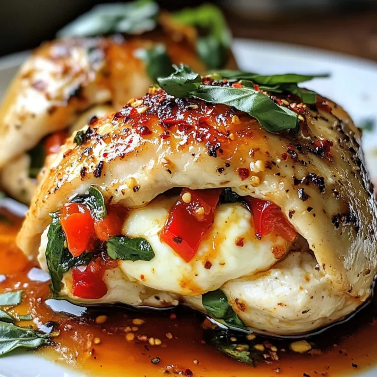 Roasted Red Pepper u0026 Mozzarella Stuffed Chicken