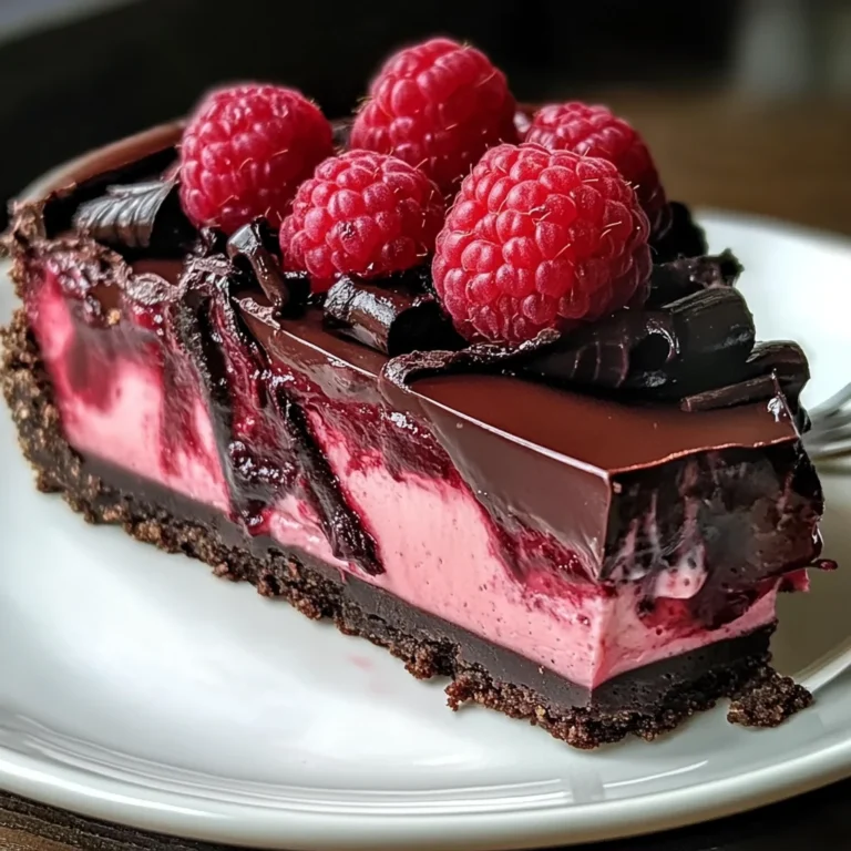 Indulge in Decadent Dark Chocolate Raspberry Cheesecake