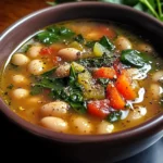 Rustic Tuscan Bean Soup with Fresh Herbs
