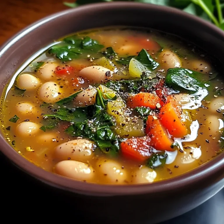 Rustic Tuscan Bean Soup with Fresh Herbs