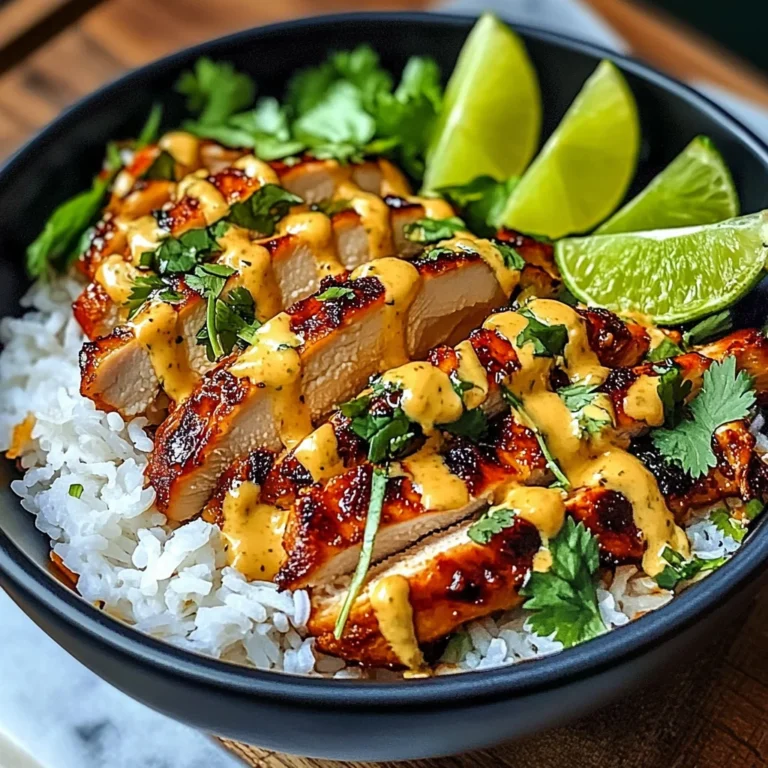 Sweet Chili Chicken Bowl with Coconut Lime Drizzle