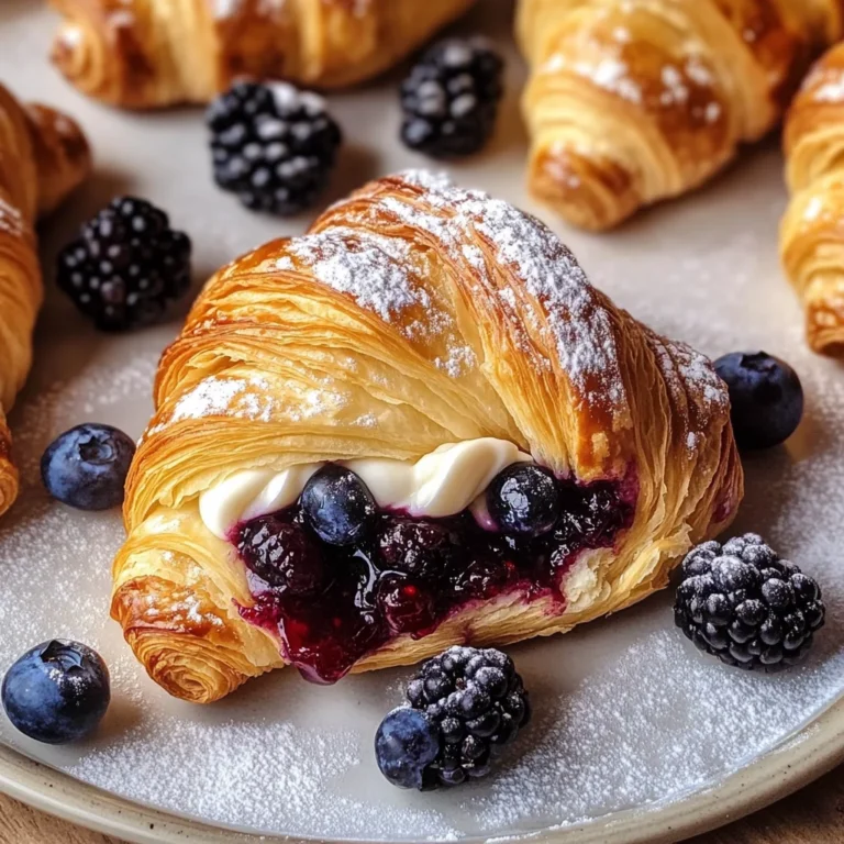Berries and Cream Filled Croissants