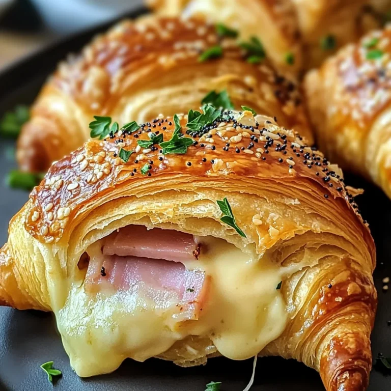 Brunch Baked chicken ham and Cheese Croissants for Effortless Mornings