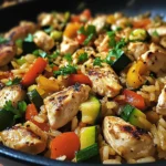 Easy Chicken & Rice Veggie Skillet for a Flavor-Packed Dinner