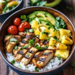 Grilled Chicken and Pineapple Bowls with Coconut Rice Recipe