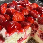 Strawberry Cheesecake Poke Cake