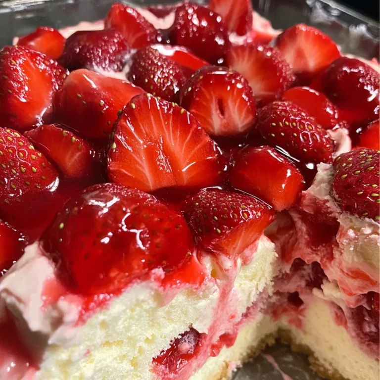 Strawberry Cheesecake Poke Cake