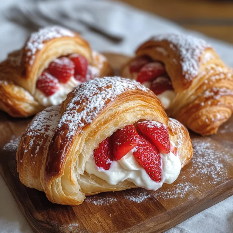 Strawberry Cream Stuffed Croissants